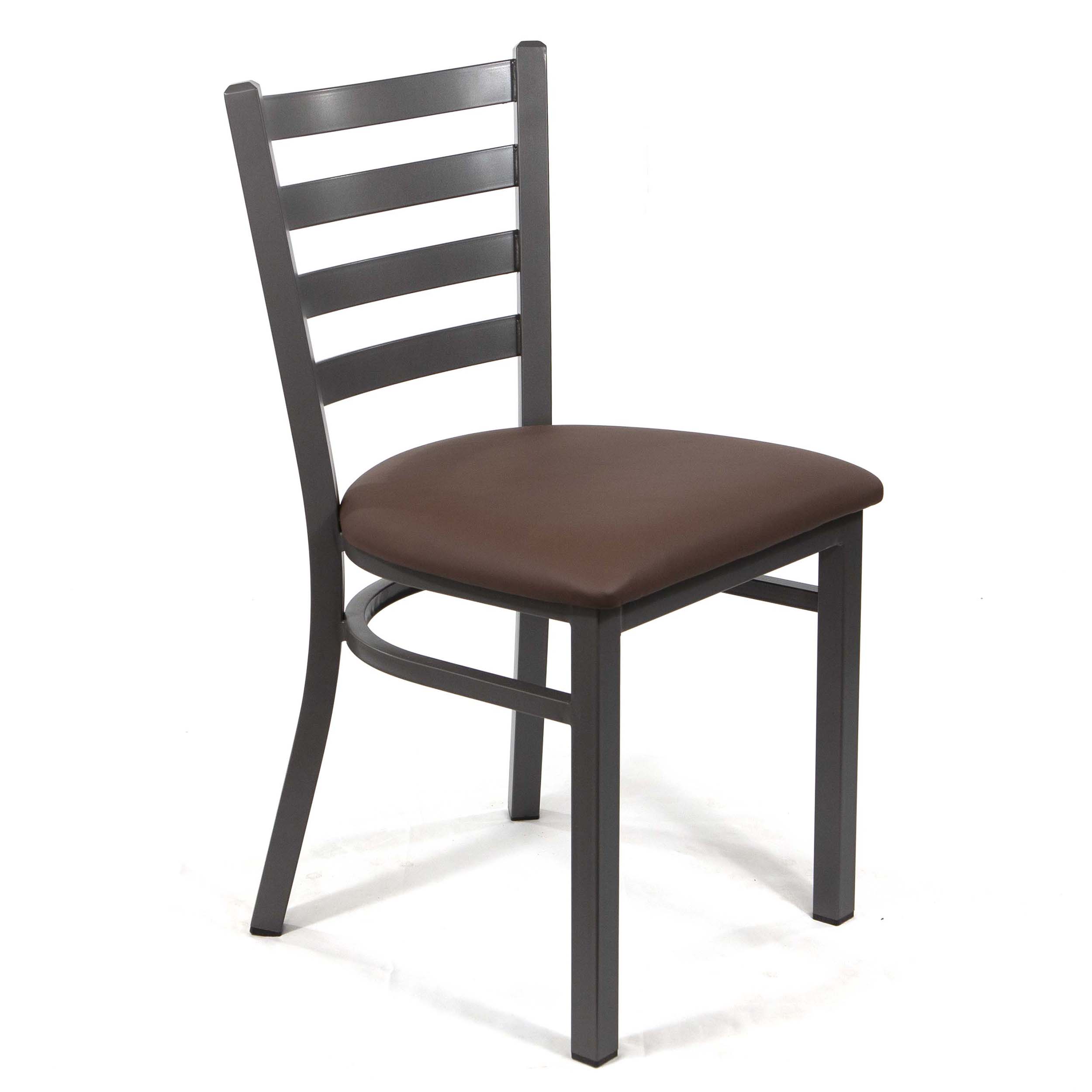 ダイニングチェア Daniel Ladder back chair Ladder Back Restaurant Chair, Gray Metal Frame with Coffee Color