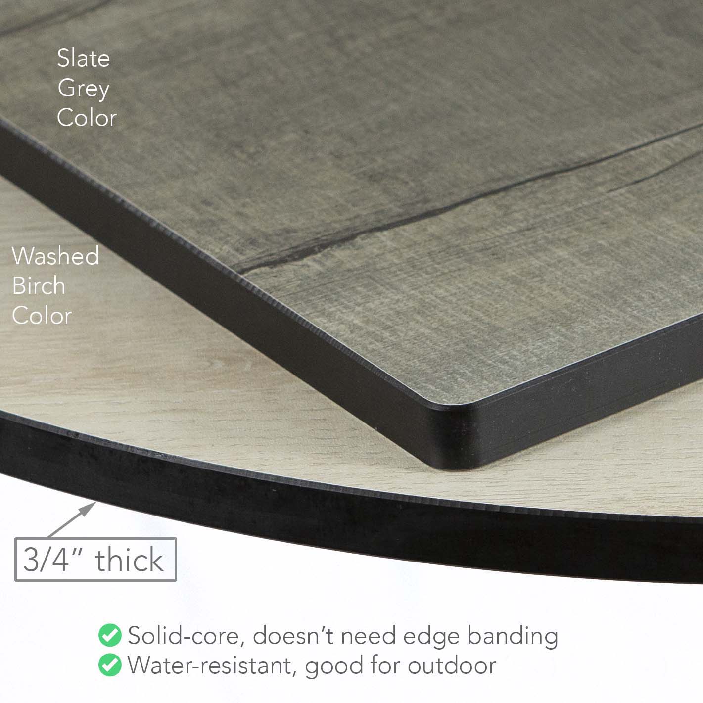 30" Round HPL Restaurant Cafe Table, Slate Grey Color #S22HD30SL