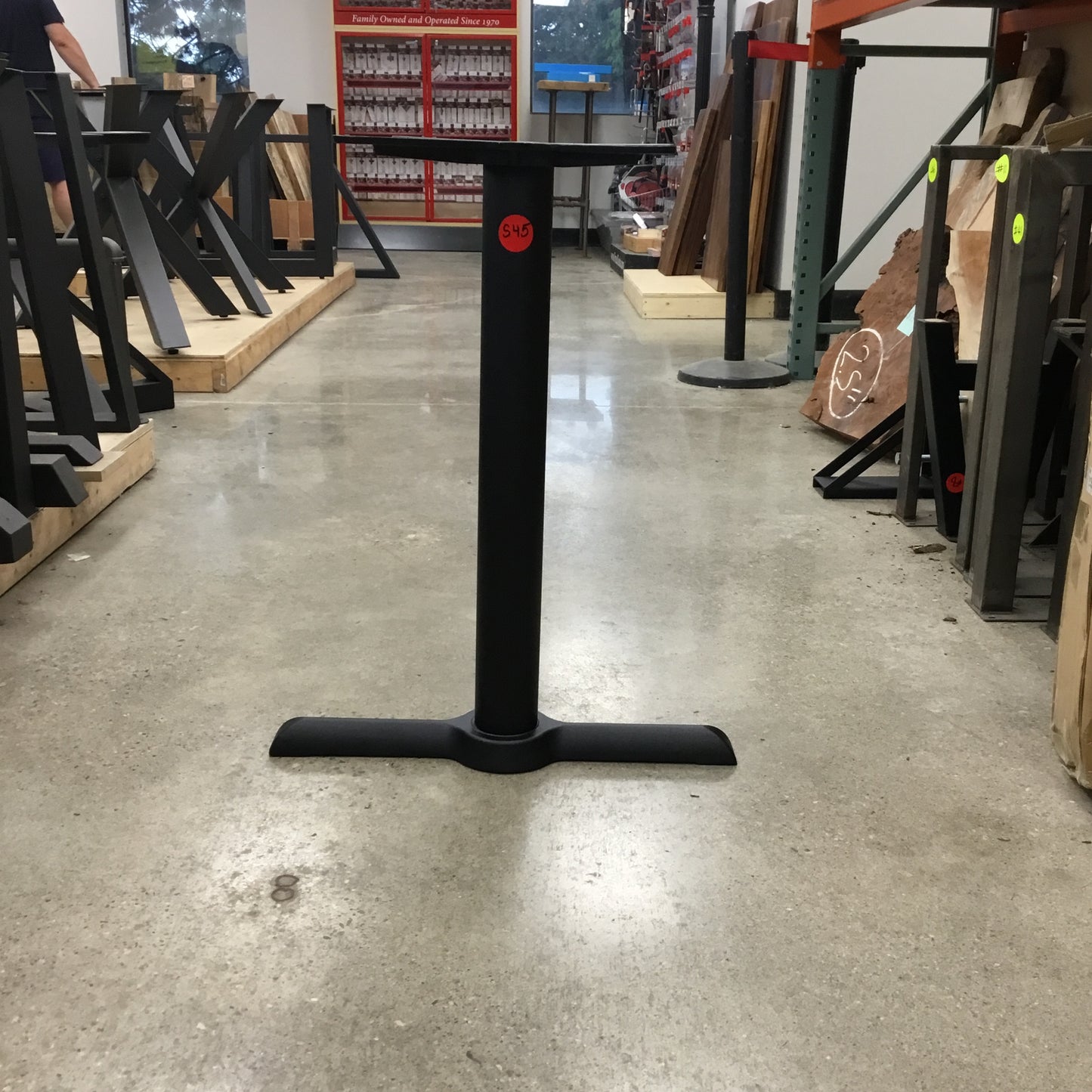 Clearance S45: One Single Leg Floor Model: Cast Iron Base For Long Table #JK3031