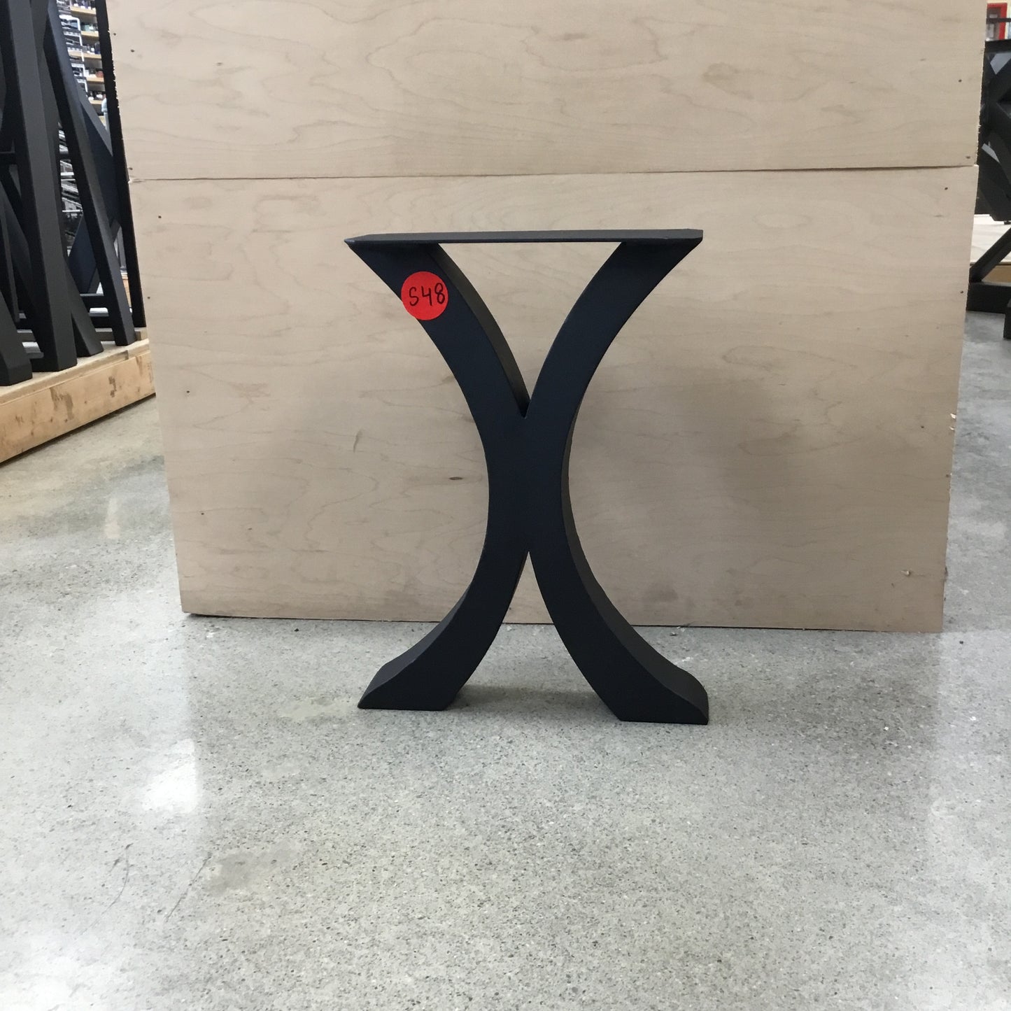 Clearance S48: One Single Leg Floor Model: Flowy X-Shaped Bench Leg #ST3013E