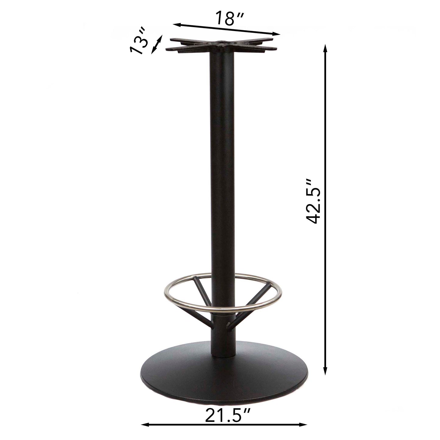 30" Round Solid European Beech Wood Bar Height Bistro Table with Footrest, Dark Walnut Color #J0HBD30WN
