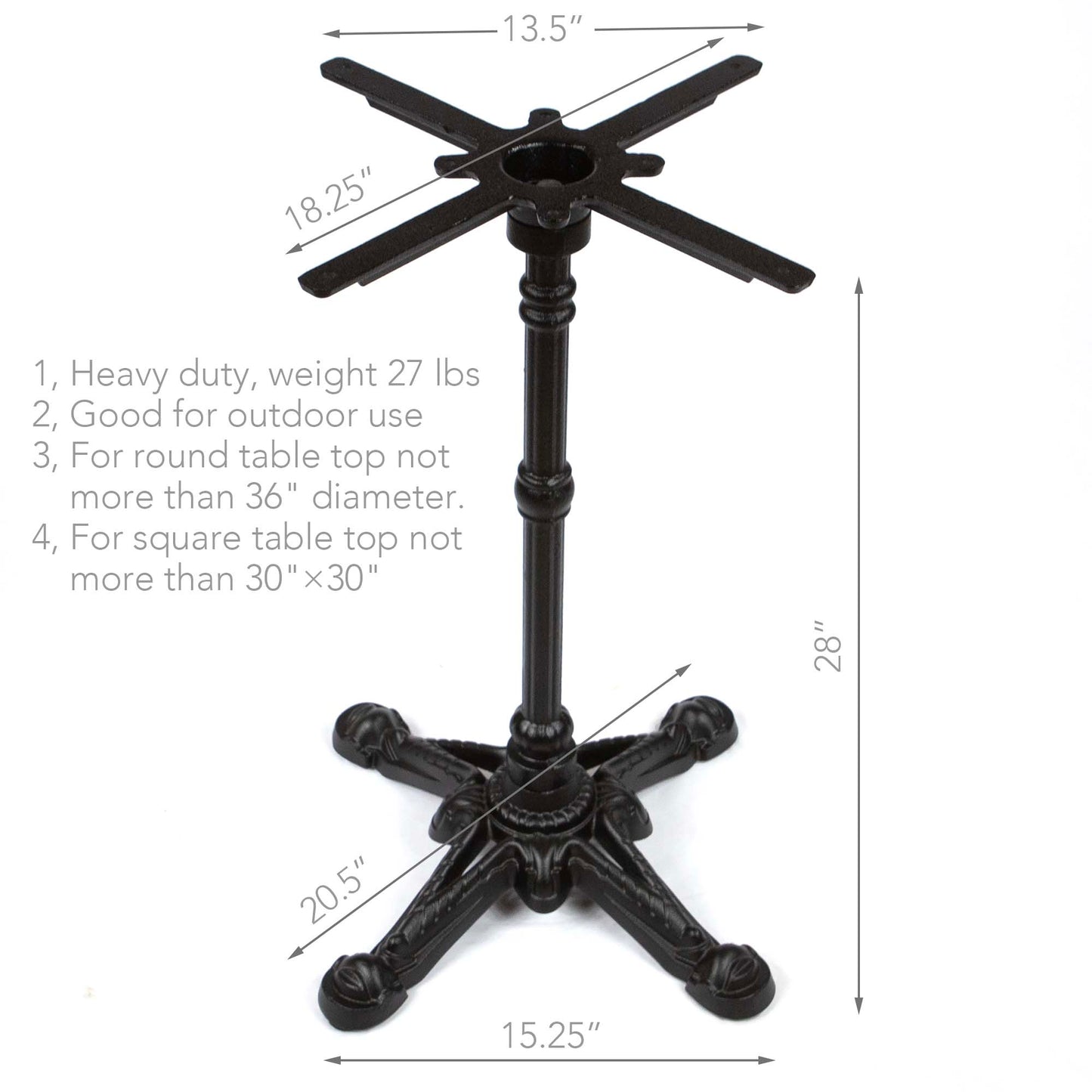 JK3063 cast iron cafe bistro table base