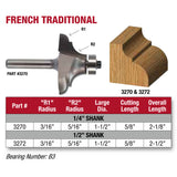 Whiteside, Cove and Bead Router Bits