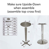 assembly instruction for cast iron bistro table base