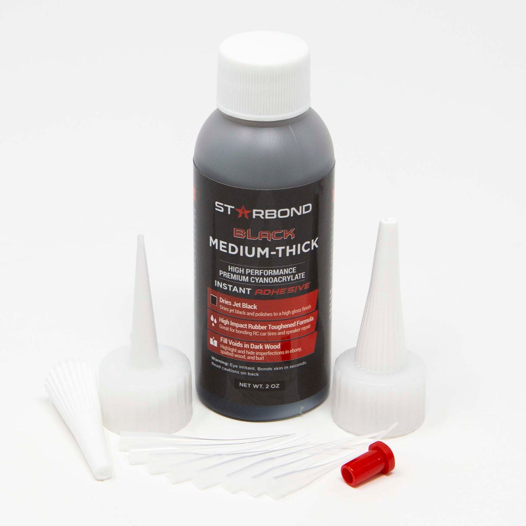 Black Rubber Toughened Extra Thick CA Glue Kit
