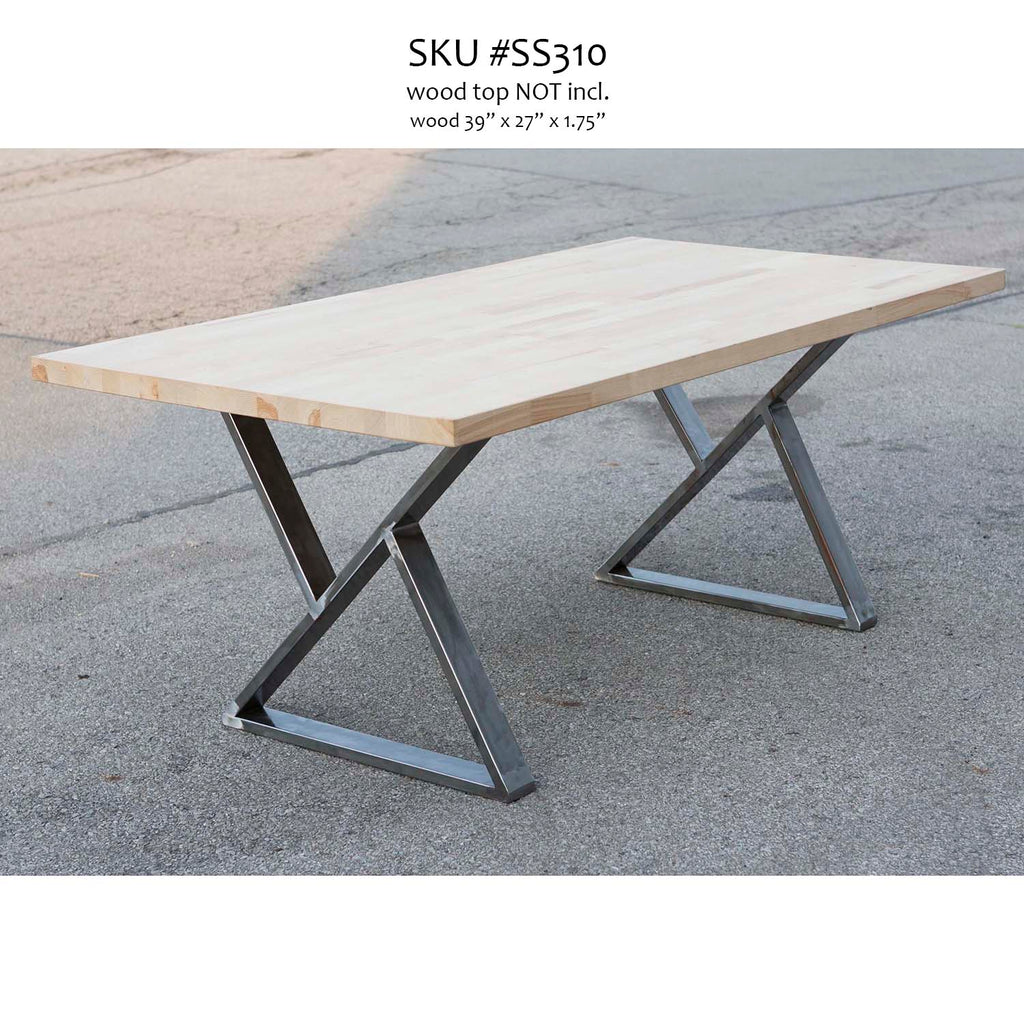 Dining Table Legs, 1 Pair, Metal Z Shape SS310 Rusty Design