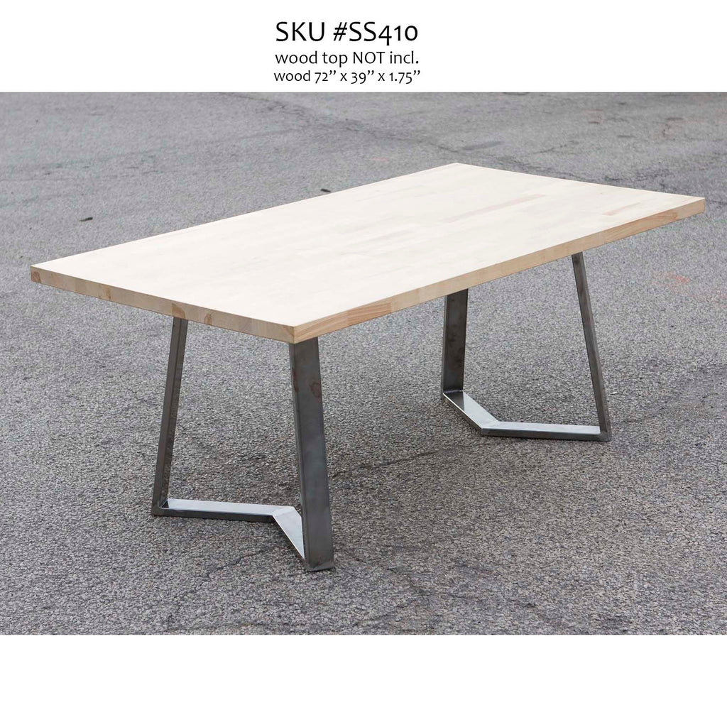 Dining Table Legs, 1 Pair, Metal Cress Shape SS410 Rusty Design