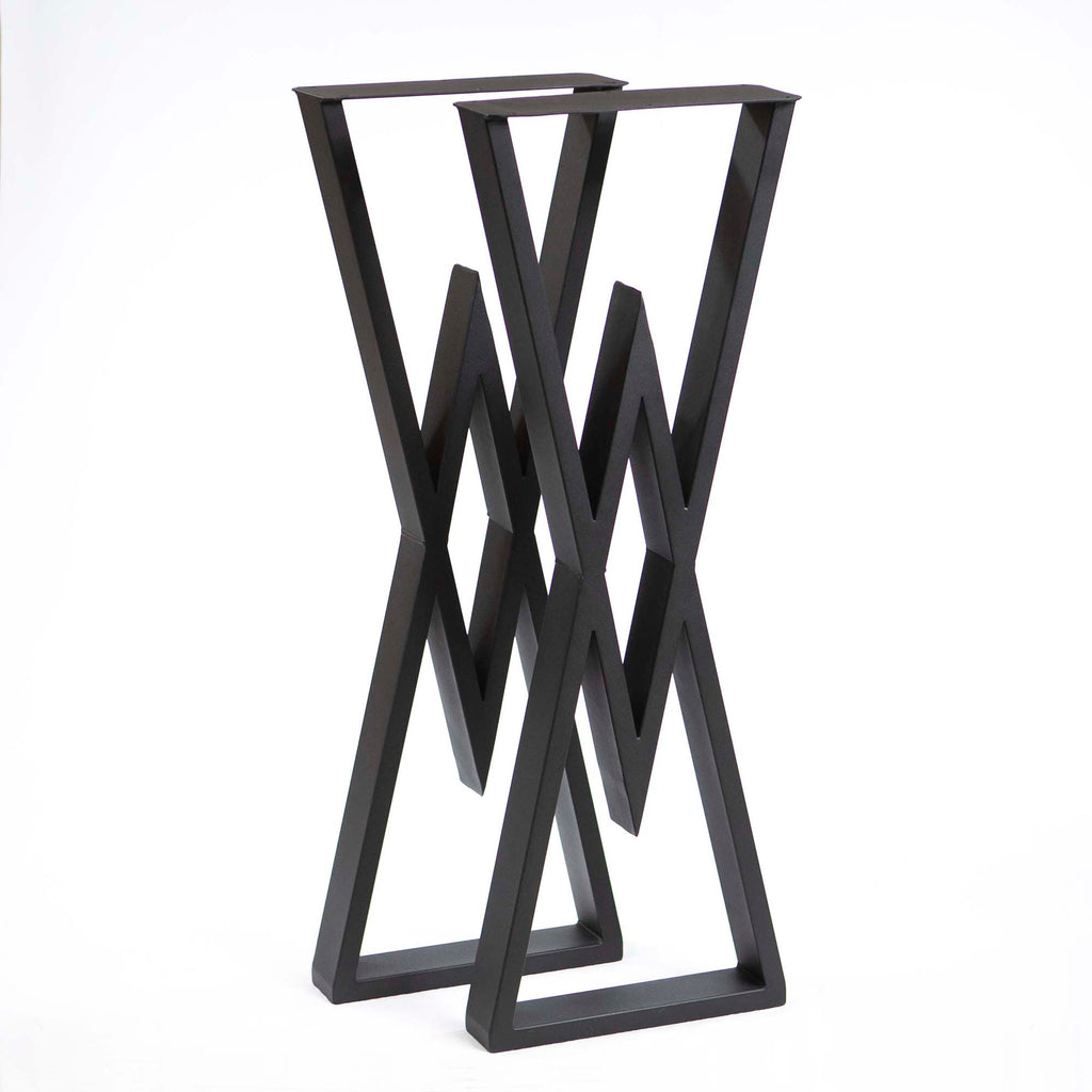 Bar Table Leg Base, 1 Pair, Metal Diamond Shape SS680 Rusty Design