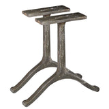 wishbone table legs, in cast iron, for a bench