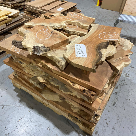 clearance #1 - Indonesia Amboyna burl slabs about 370 board feet