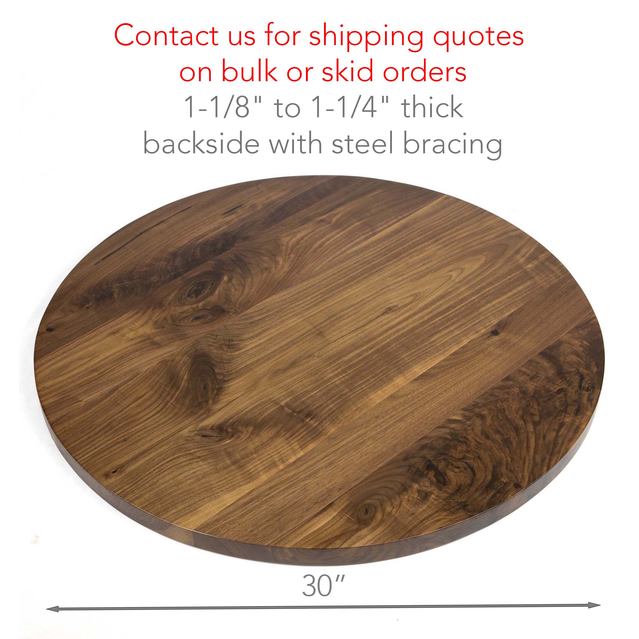 Walnut Table Top Roundedf 30