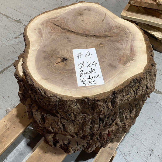 clearance #4 - 5 pieces of Black Walnut Rounds