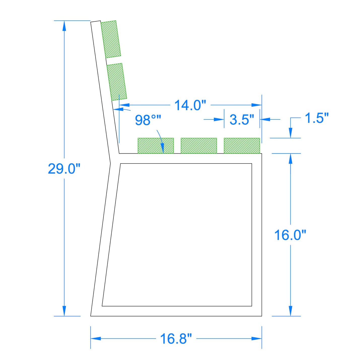 Aluminum Trapezoid Shaped Bench Legs With Backrest, 1 Pair #A016