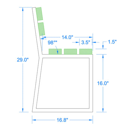 Aluminum Trapezoid Shaped Bench Legs With Backrest, 1 Pair #A016