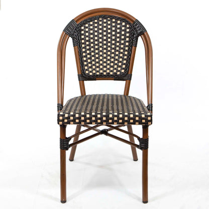 French Cafe Style Restaurant Chairs, PE Woven Rattan Seatings #CAA600