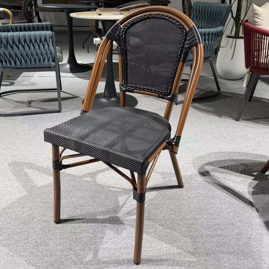 French Cafe Style Restaurant Chairs, Teslin Mesh Seatings #CAA695