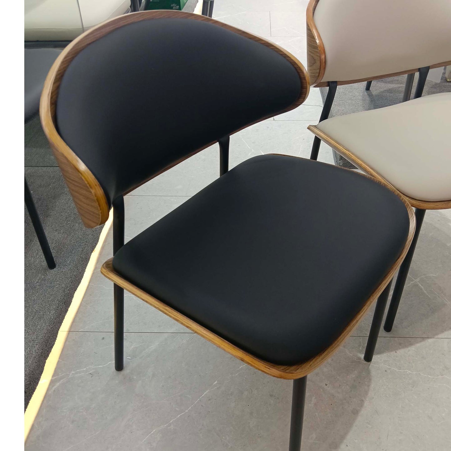 Upholstered Restaurant Chairs, Black Color #CB0102BL