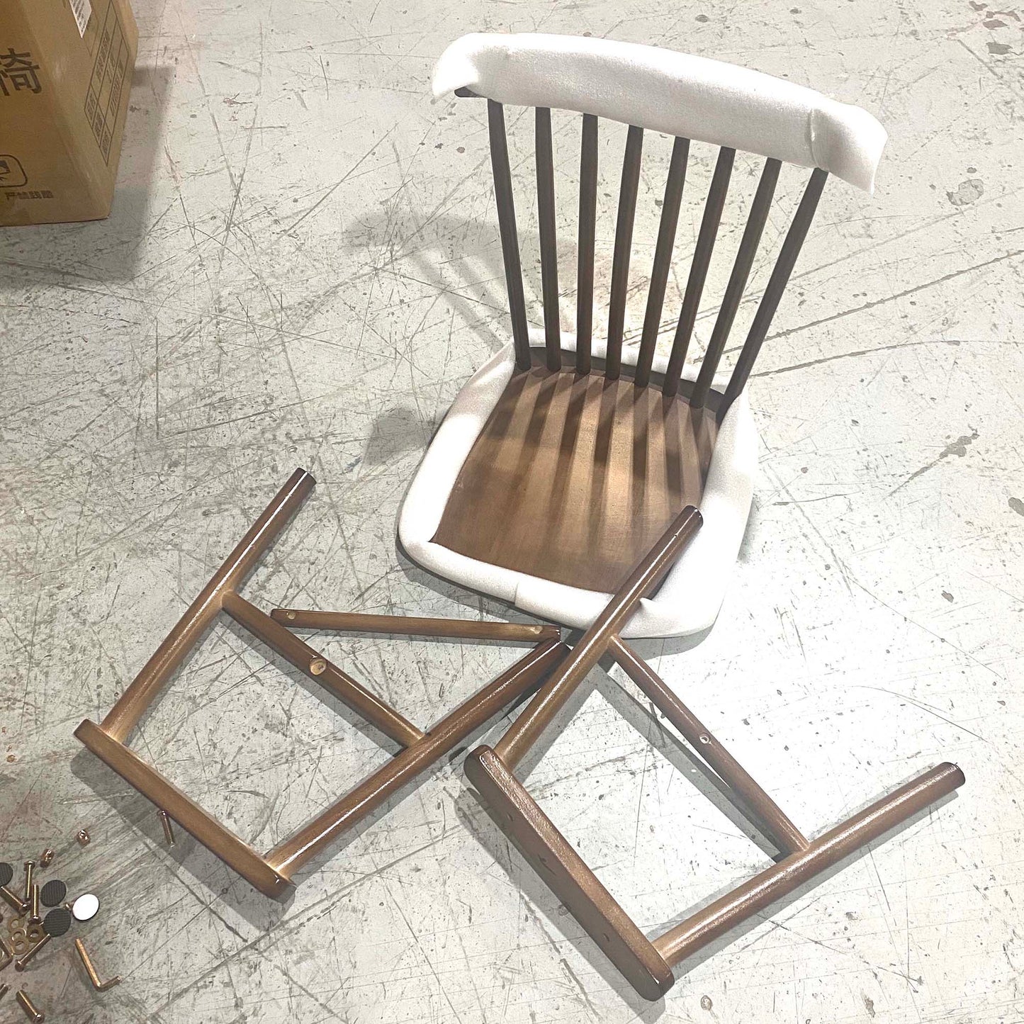 Spindle Back Wooden Restaurant Chair, Dark Walnut Color Wooden Frame and Seats #CC603-WN2WN