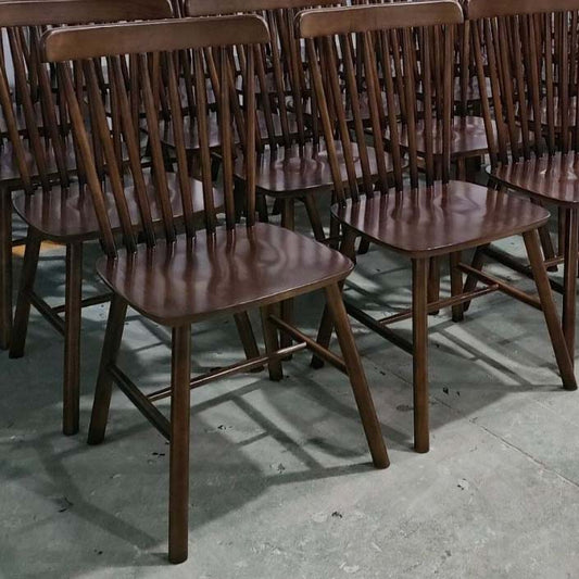 Spindle Back Wooden Restaurant Chair, Dark Walnut Color Wooden Frame and Seats #CC603-WN2WN