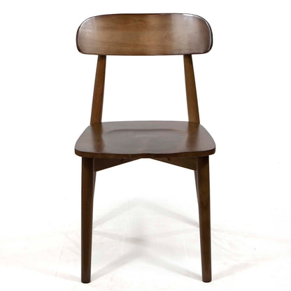 Slat Back Wooden Restaurant Chair, Dark Walnut Color Wooden Frame and Seats #CC613-WN2WN