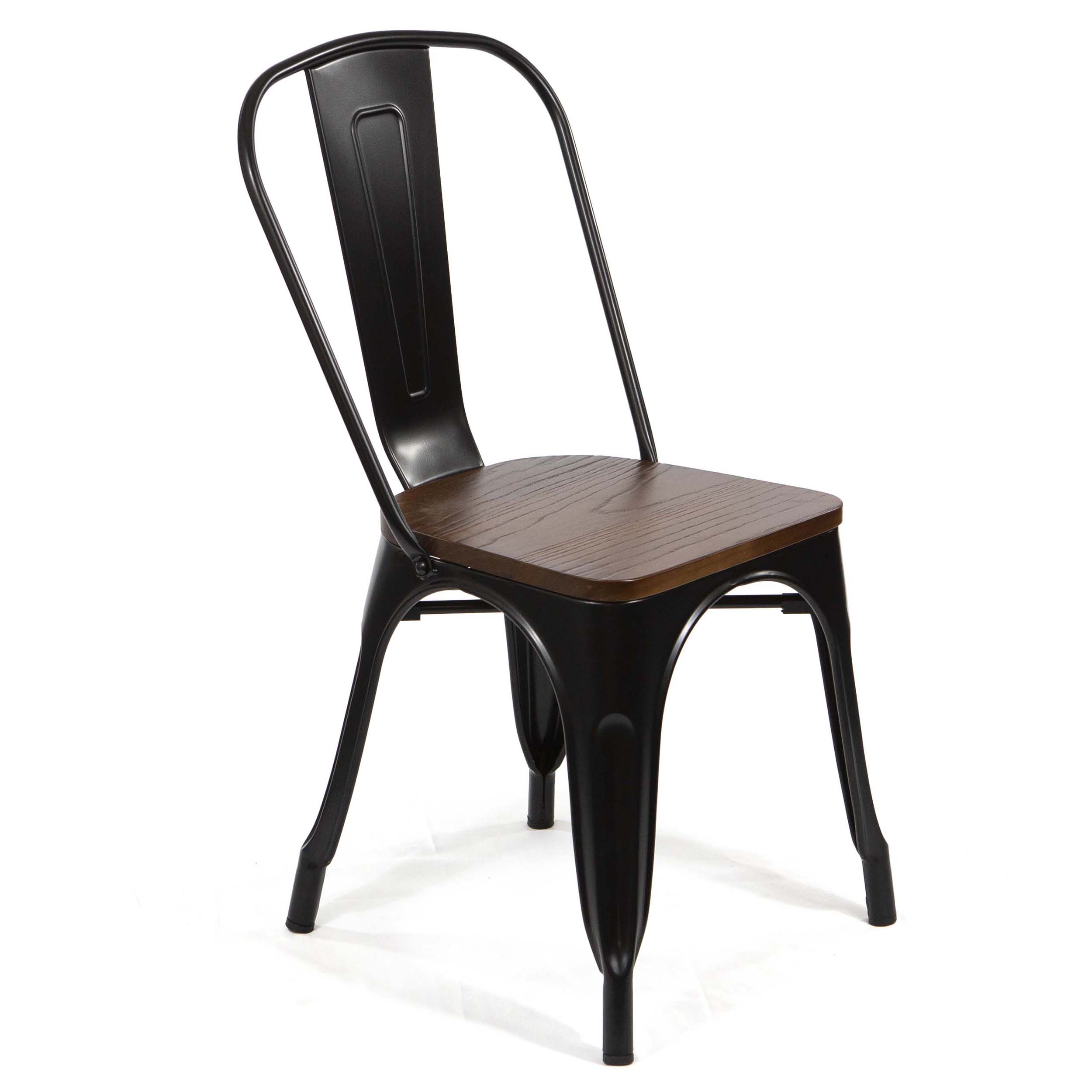 Tolix Metal Restaurant Chair with Wood Seating #CK8001M – Rusty Design ...