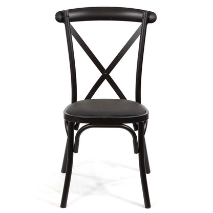 CK8011 Cross Back Metal Restaurant Chairs 2
