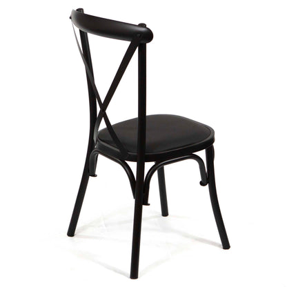CK8011 Cross Back Metal Restaurant Chairs from back