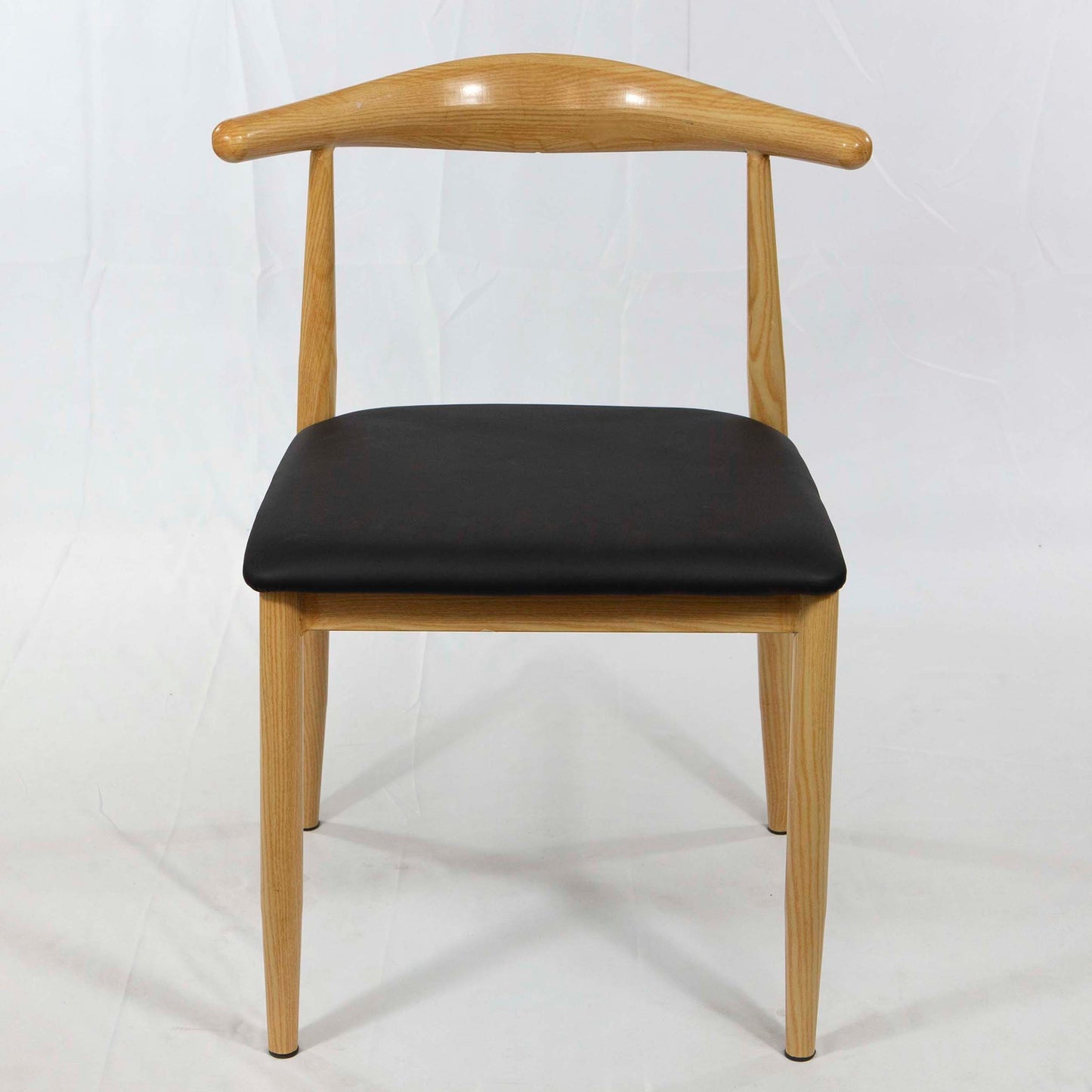 Horn Back Metal Restaurant Chair, Natural Wood Grain #CK8014-NT