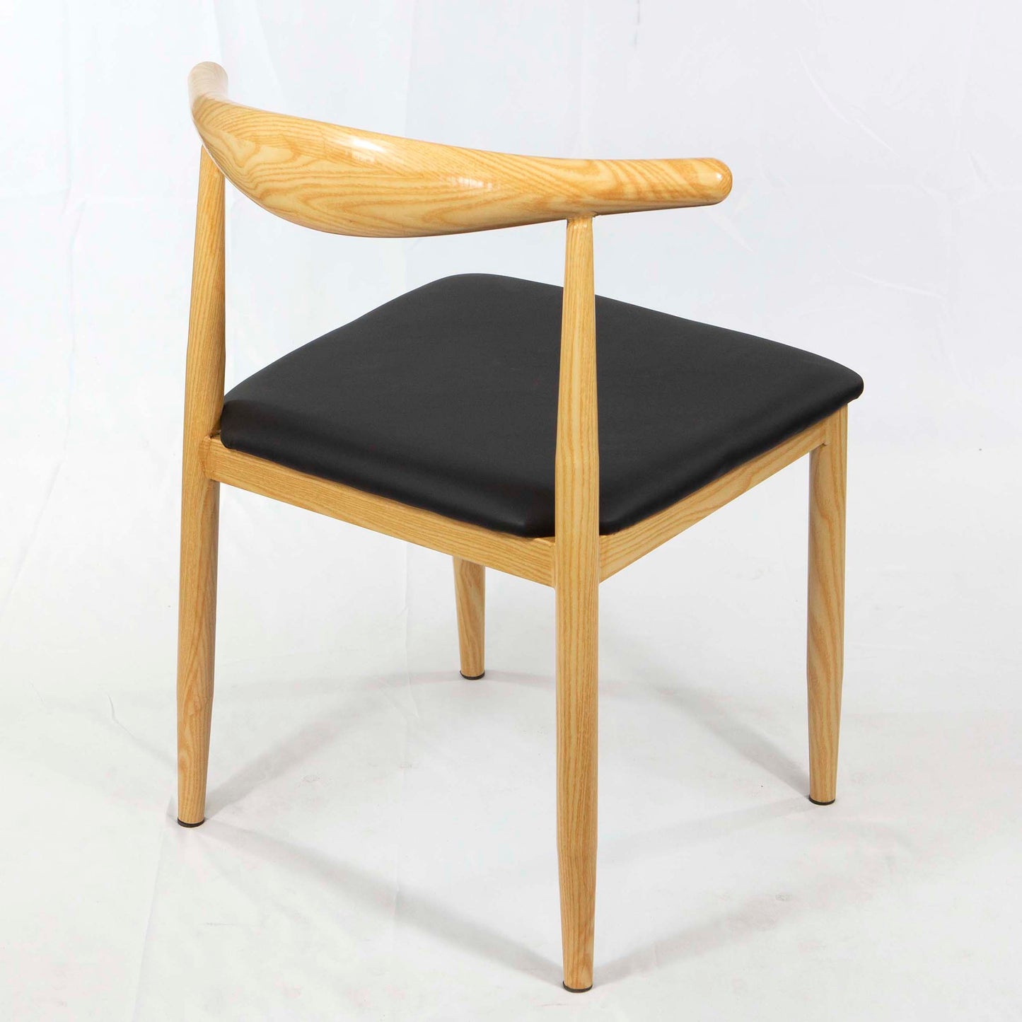 Horn Back Metal Restaurant Chair, Natural Wood Grain #CK8014-NT