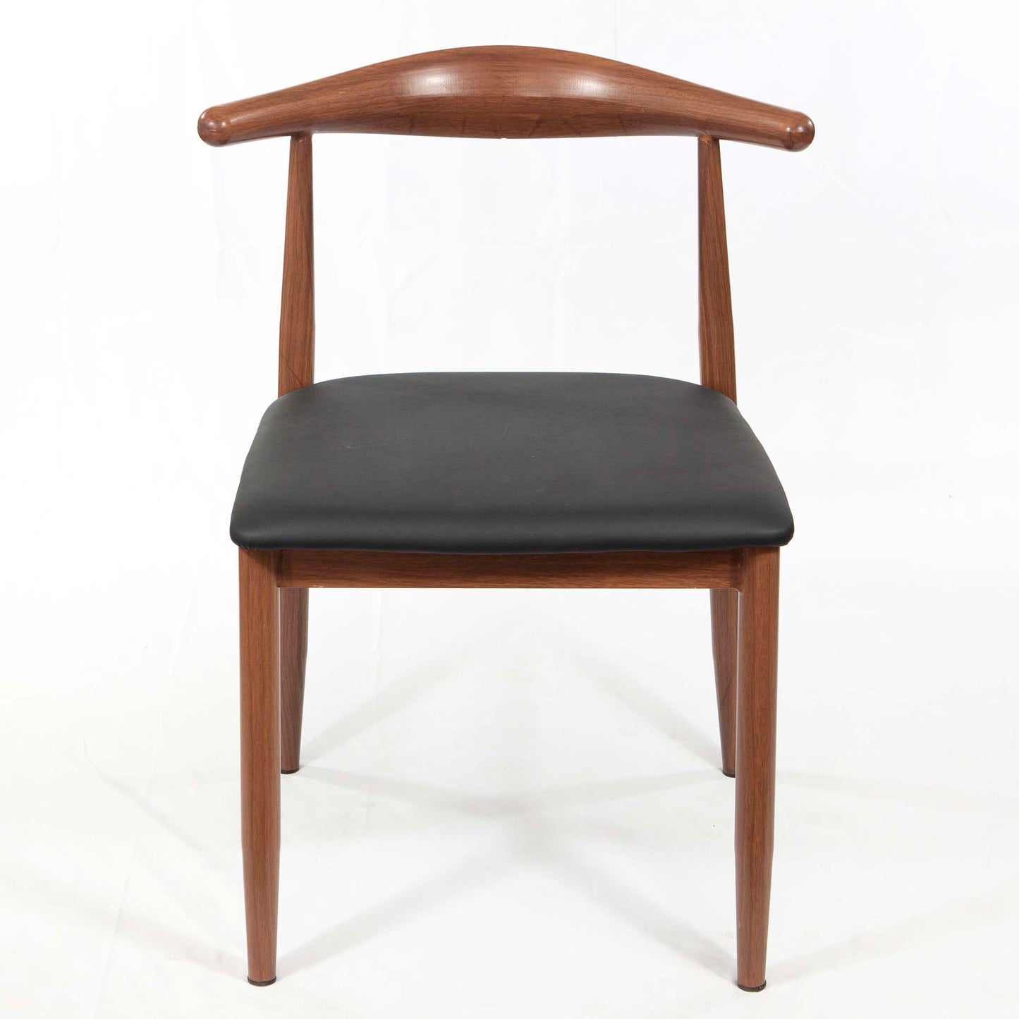 Horn Back Metal Restaurant Chair, Dark Walnut Wood Grain #CK8014-WN