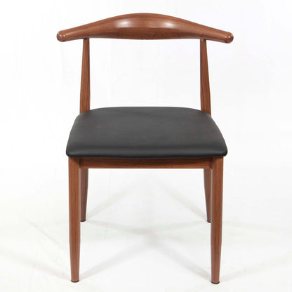 Horn Back Metal Restaurant Chair, Dark Walnut Wood Grain #CK8014-WN