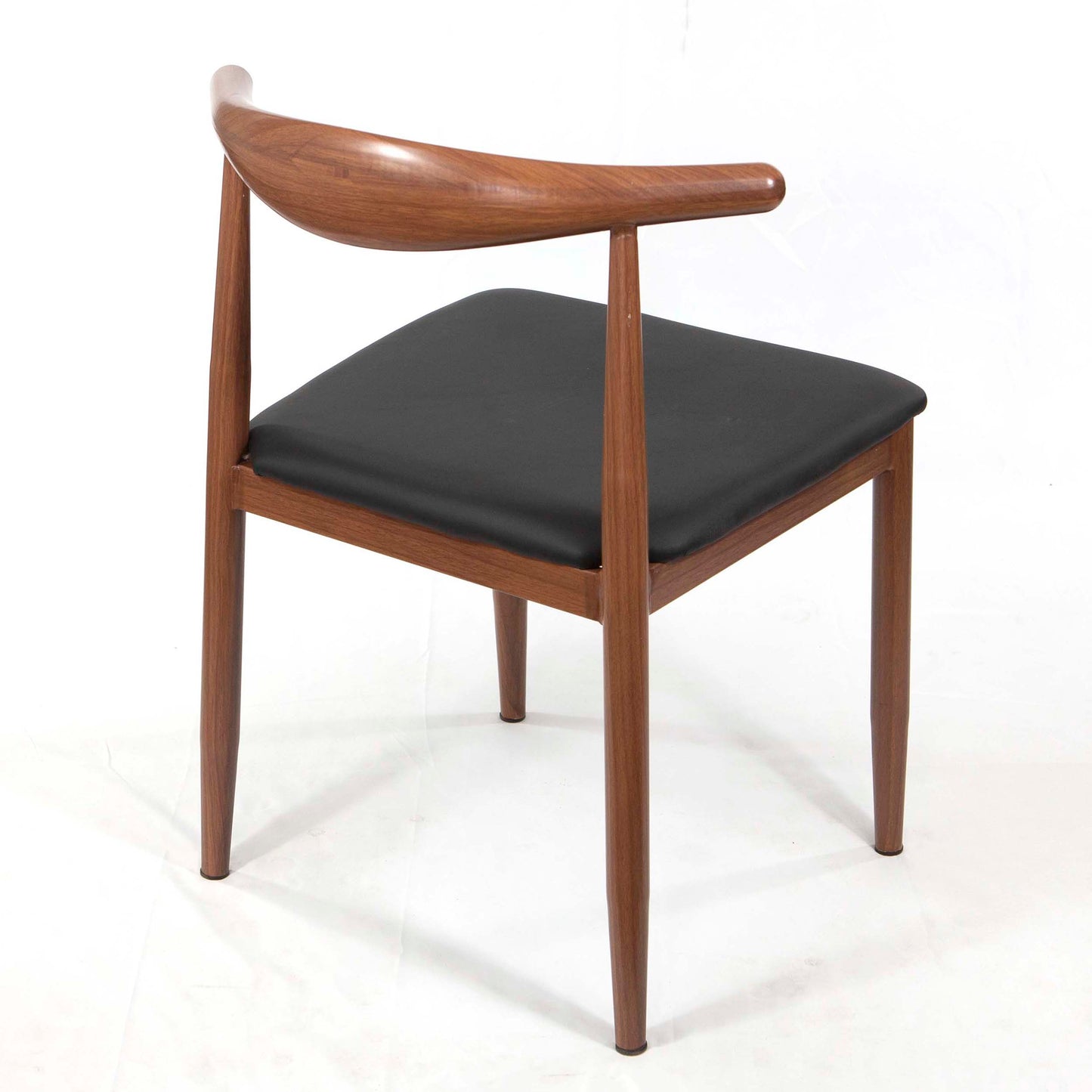 Horn Back Metal Restaurant Chair, Dark Walnut Wood Grain #CK8014-WN