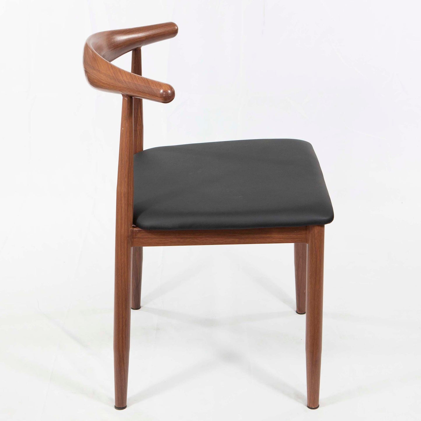Horn Back Metal Restaurant Chair, Dark Walnut Wood Grain #CK8014-WN