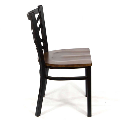 cross back metal restaurant chairs