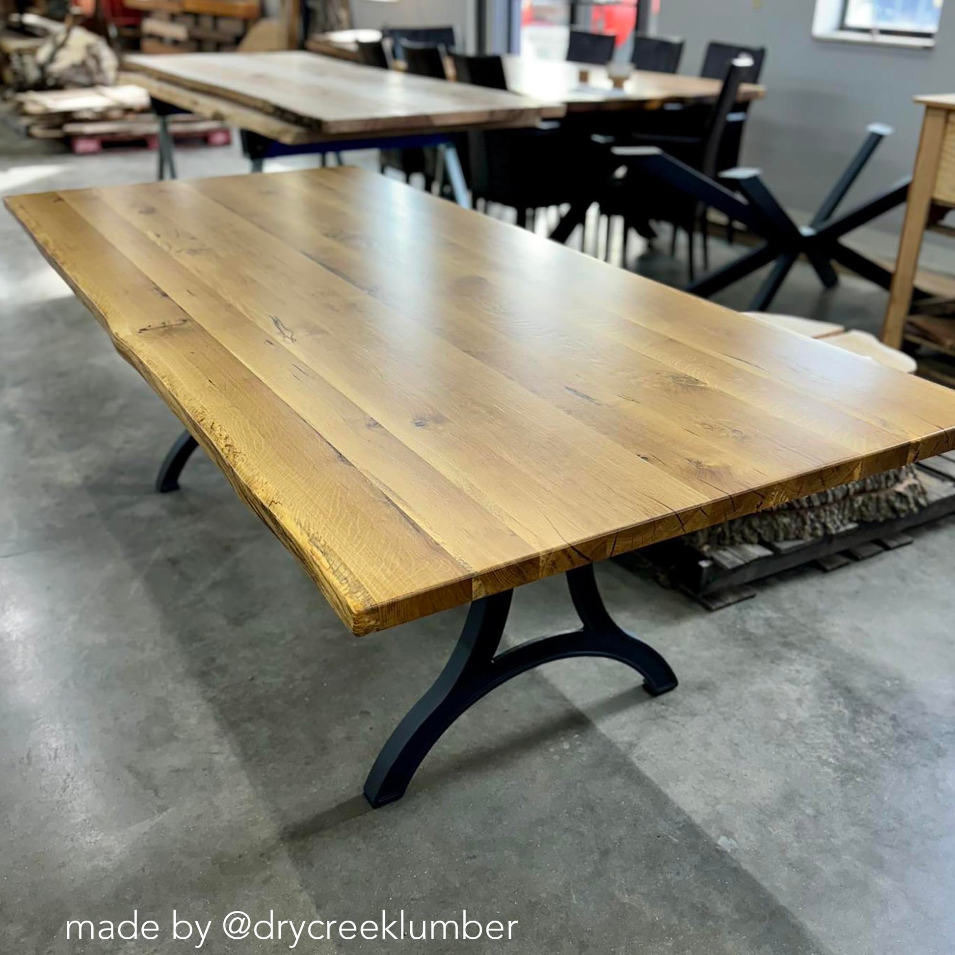 dining table with CN710 cast iron legs