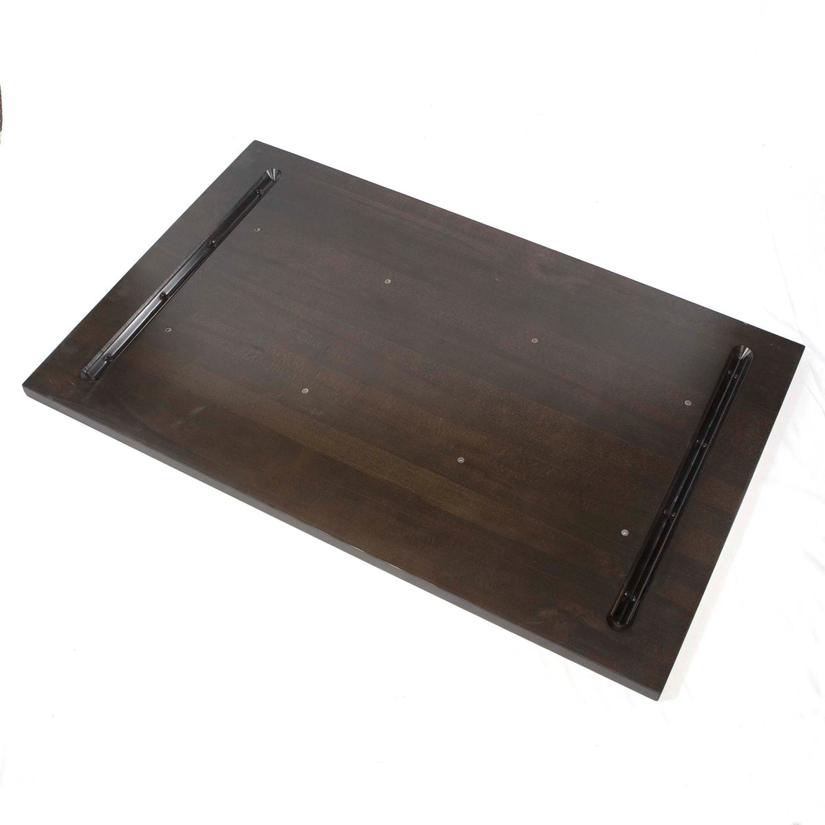 solid European beech wood restaurant table tops, dark walnut color