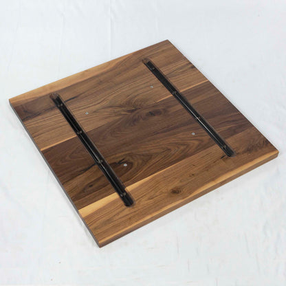 back side of solid black walnut restaurant table tops