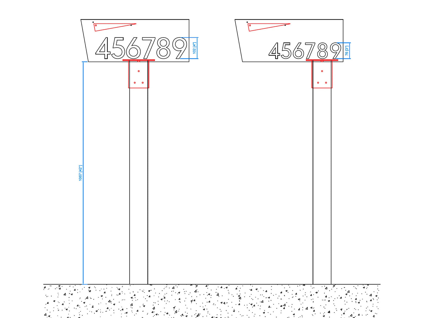 White Mailbox Bracket for 4x4 Wood Post, #HC006