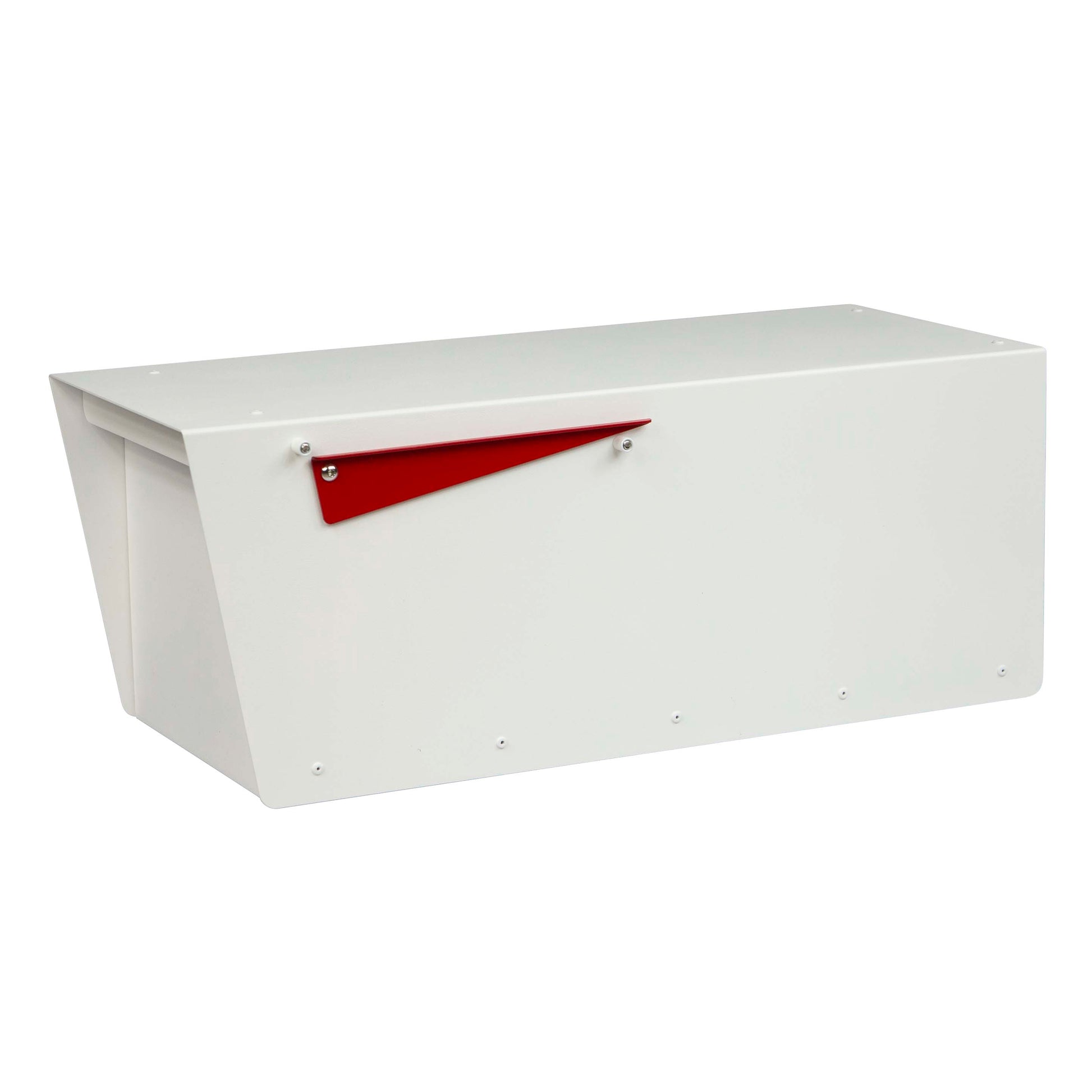 white contemporary post mounted mailbox