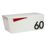 White Regular Size Post-Mounted Mailbox, Contemporary Design #HC101