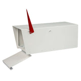 White Regular Size Post-Mounted Mailbox, Contemporary Design #HC101