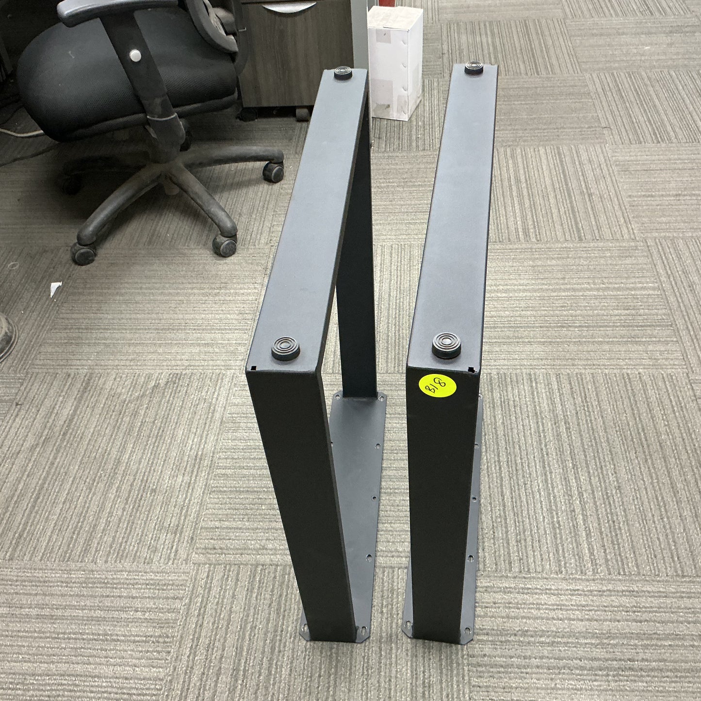 Clearance #B18 Dining Table legs, 1 Pair, Metal Trapezoid Shape Narrow Top #SS210N