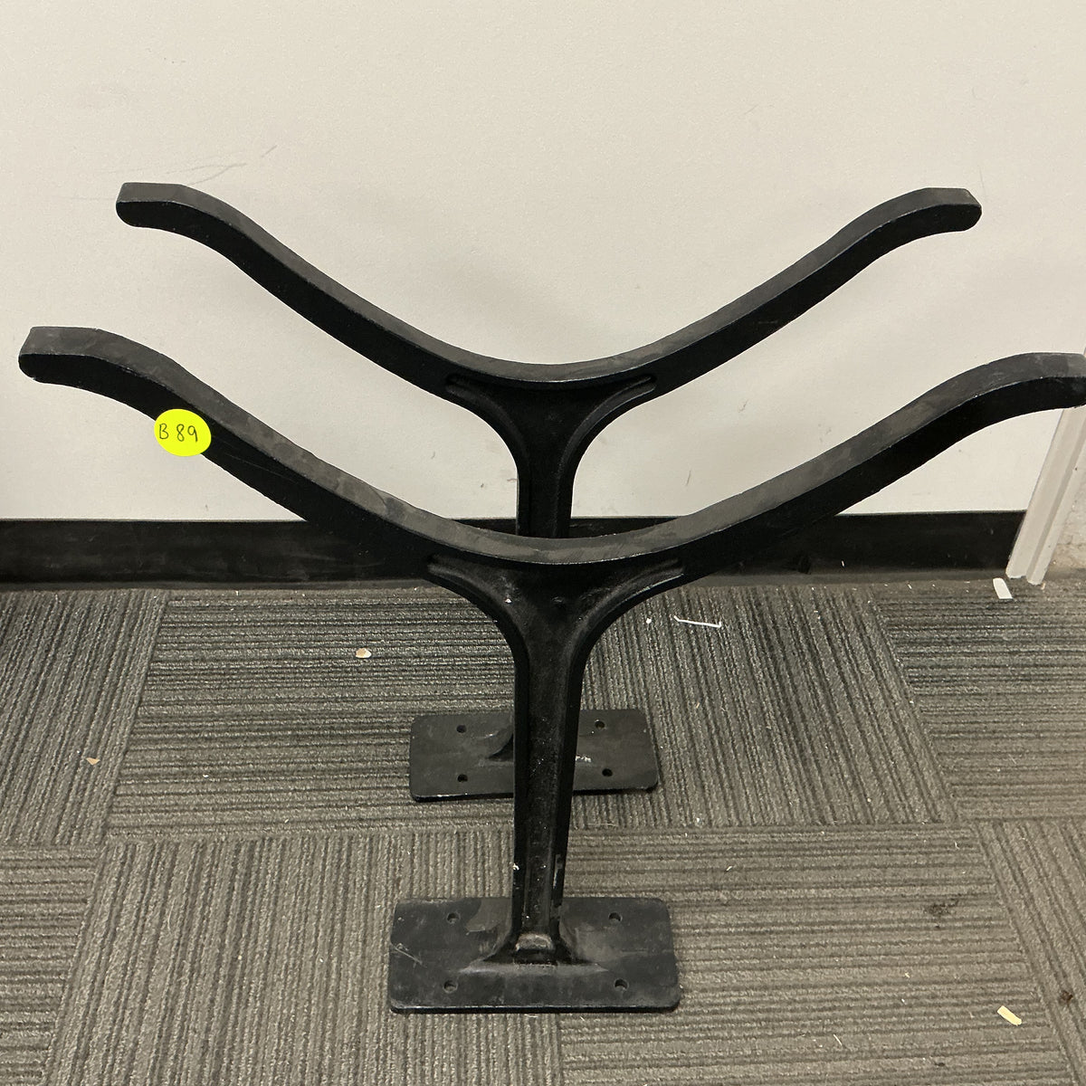 Clearance #B89 Cast Iron Dining Table Legs, Wishbone-Shaped, Black powder coated, 1 Pair #WB730