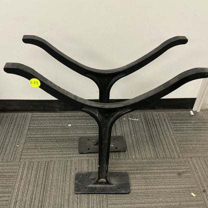 Clearance #B89 Cast Iron Dining Table Legs, Wishbone-Shaped, Black powder coated, 1 Pair #WB730
