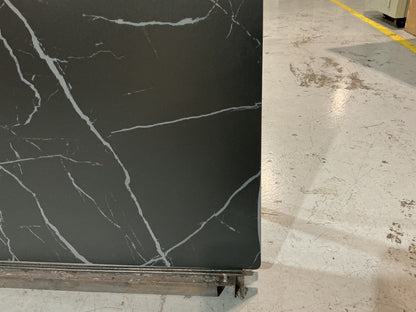 Clearance #B92 24 x 24" Sintered Stone Restaurant Table Top, Black Color Gray Veins #KE2424-BL
