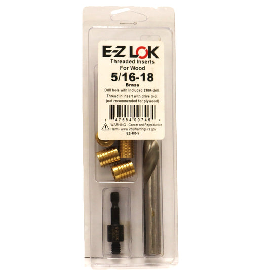 EZ-400-5KIT E-Z Knife™ Threaded Insert Installation Kit for Hard Wood - Brass - 5/16-18