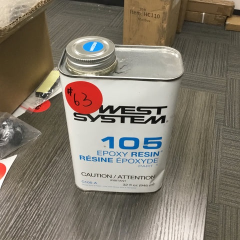 Pickup Only Clearance# 63 West System 105 Epoxy Resin A: 946 ml