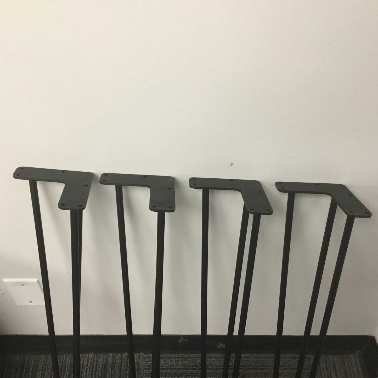 Pickup Only Clearance #129 34" Hairpin Legs, 3-Rod Black Powder Coated, Set/4 #W5042AK4