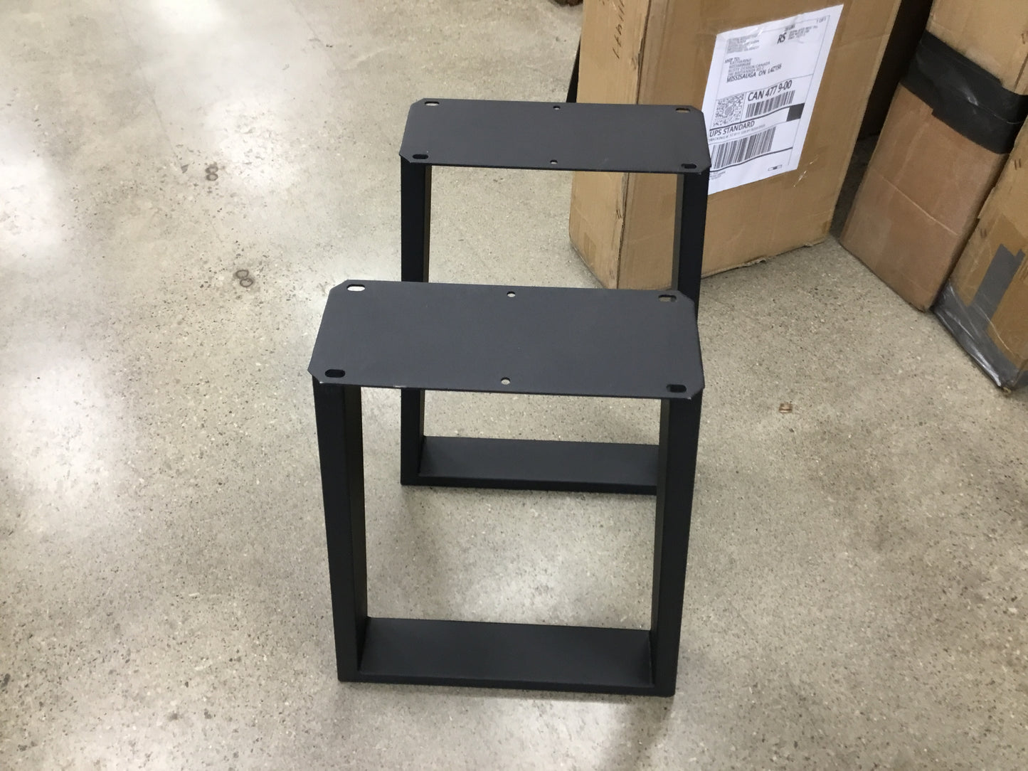 Clearance #196 End Table Legs, 1 Pair, Metal Trapezoid Shape #SS260