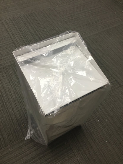 Clearance #201 White Regular Size Post-Mounted Mailbox, Contemporary Design #HC101